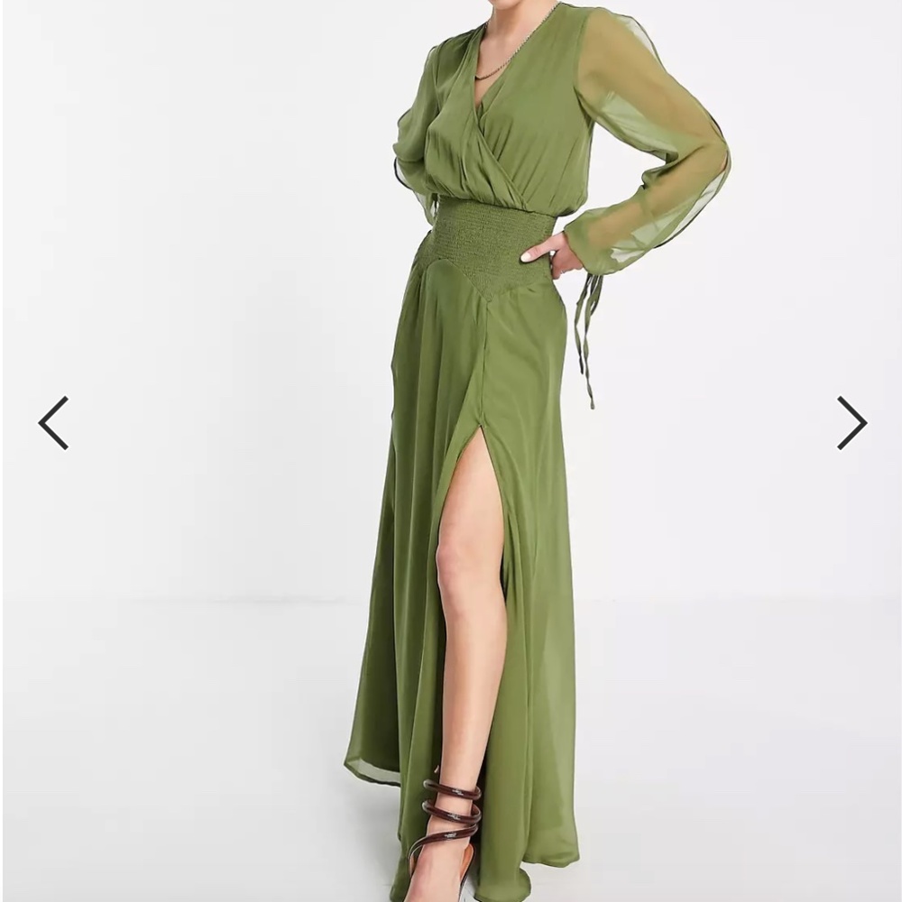 ASOS DESIGN shirred maxi dress